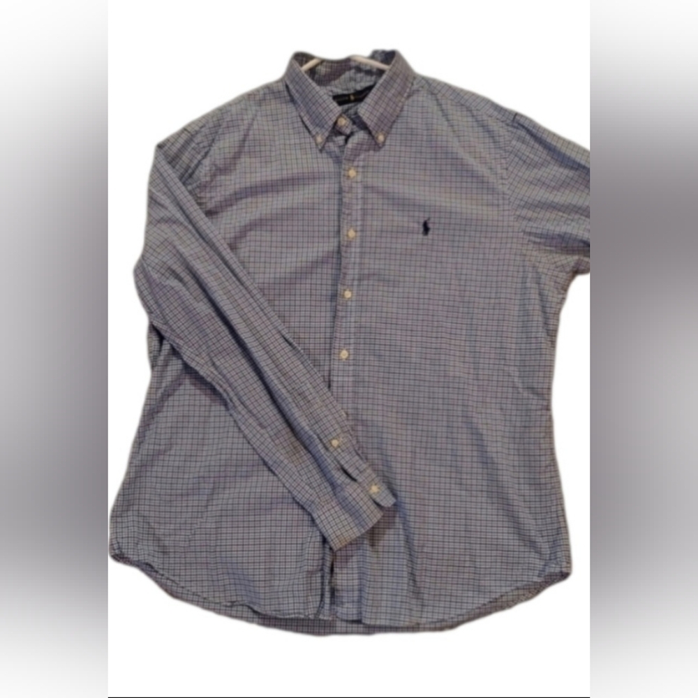 Mens Ralph Lauren plaid cotton button up - size XL